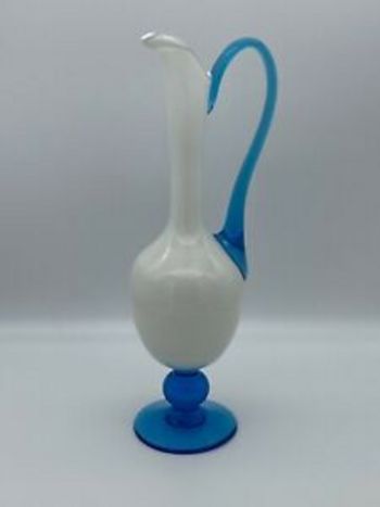 Murano Vase – Blau / Weiß - handgedreht