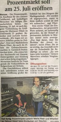 Pressetext aus dem Murnauer Tagblatt 2009